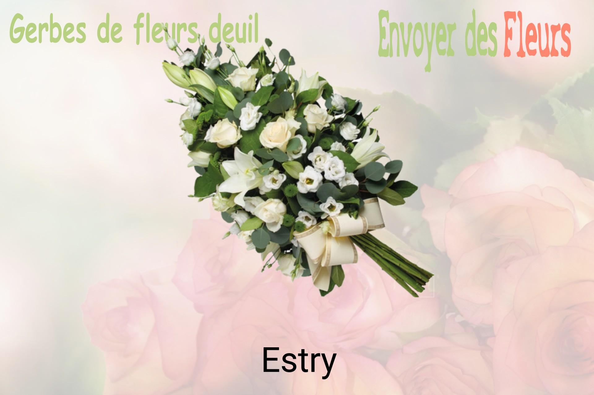 Gerbe de fleurs de deuil livrée à Estry